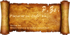 Pacurariu Zsóka névjegykártya